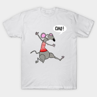 Ciao! Happy rat running to meet his friend. T-Shirt